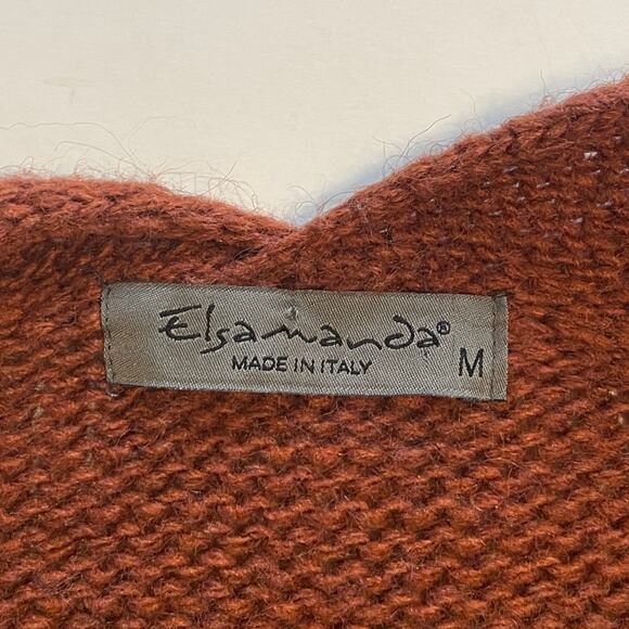 Elsamanda Aztec Print Drape Cardigan Womens Medium Brown Colorblock Layer Topper - Picture 5 of 8